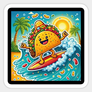 Funny Smiling Taco Sticker